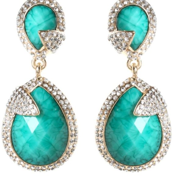 Amrita Singh Turquoise Pave Riverside Earring - New with tags - Picture 1 of 1